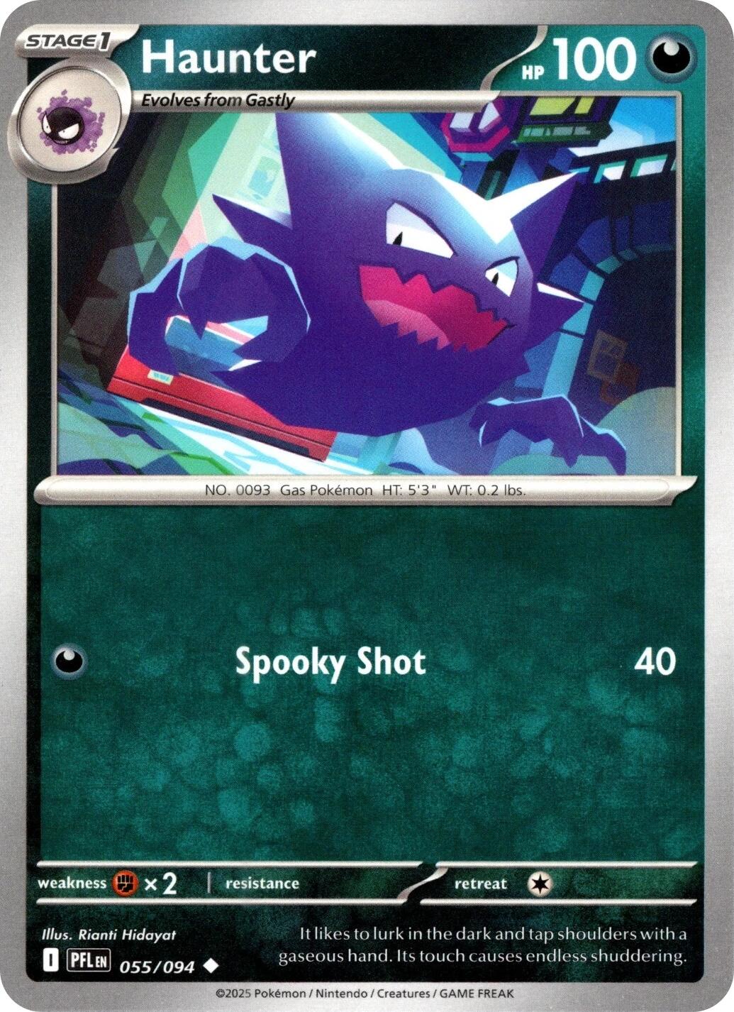 Haunter (055/094) (Reverse Holo) [Mega Evolution: Phantasmal Flames] | Exor Games Truro