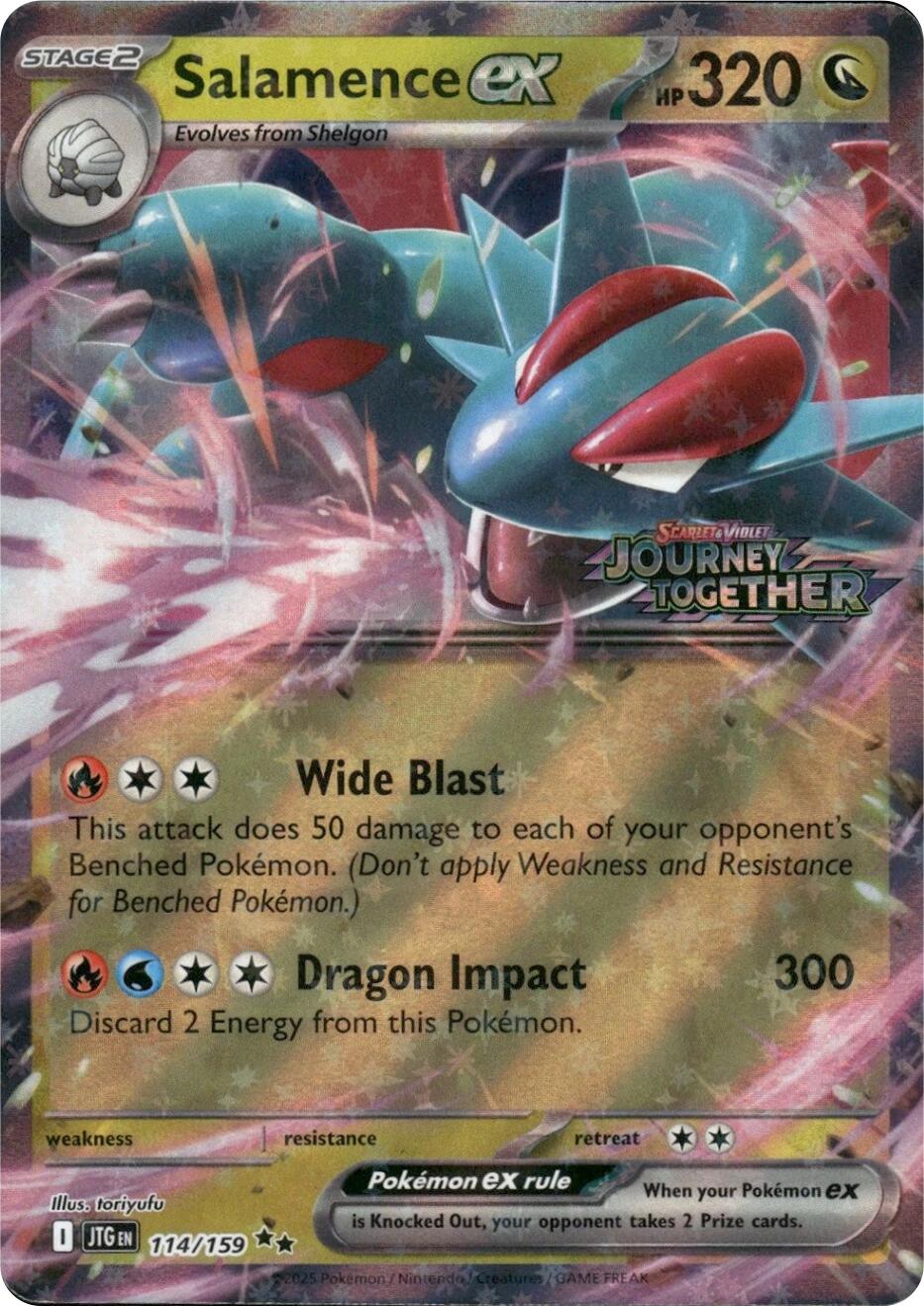 Salamence ex (114/159) (Journey Together Stamped) [Scarlet & Violet: Journey Together] | Exor Games Truro