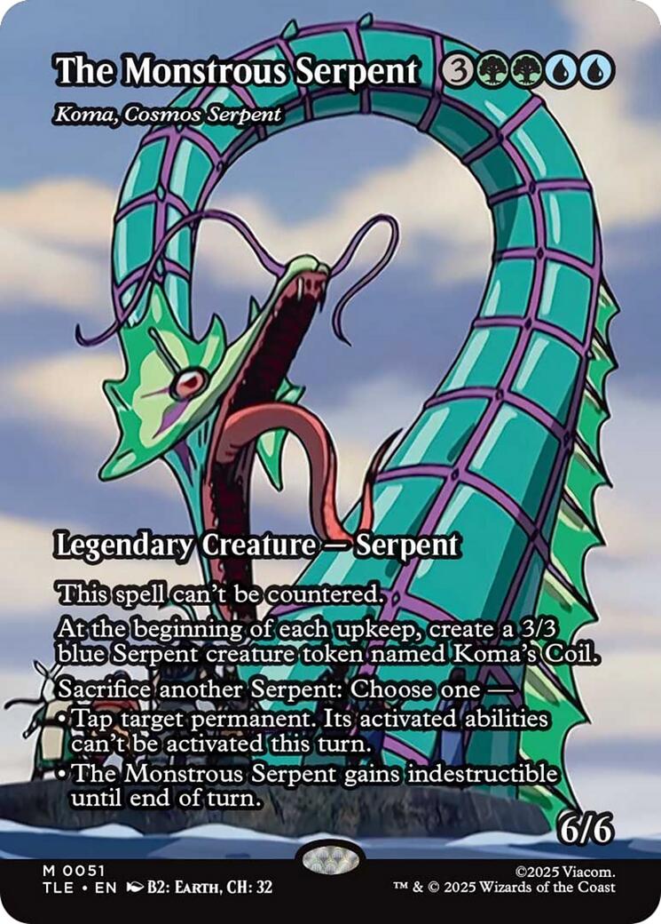 The Monstrous Serpent - Koma, Cosmos Serpent (Borderless) [Avatar: The Last Airbender: Eternal-Legal] | Exor Games Truro