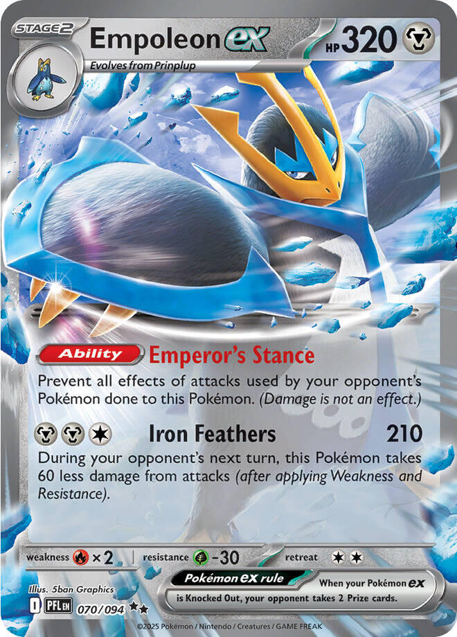 Empoleon ex (070/094) [Mega Evolution: Phantasmal Flames] | Exor Games Truro