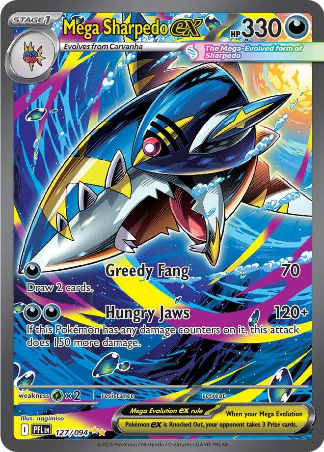 Mega Sharpedo ex (127/094) [Mega Evolution: Phantasmal Flames] | Exor Games Truro