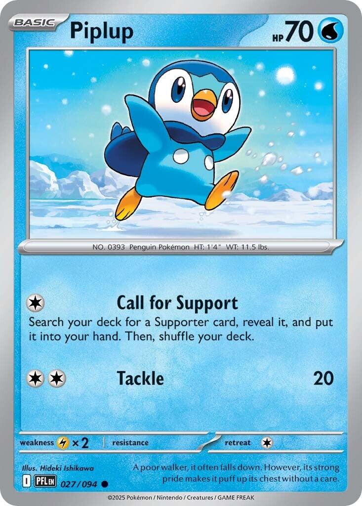 Piplup (027/094) [Mega Evolution: Phantasmal Flames] | Exor Games Truro