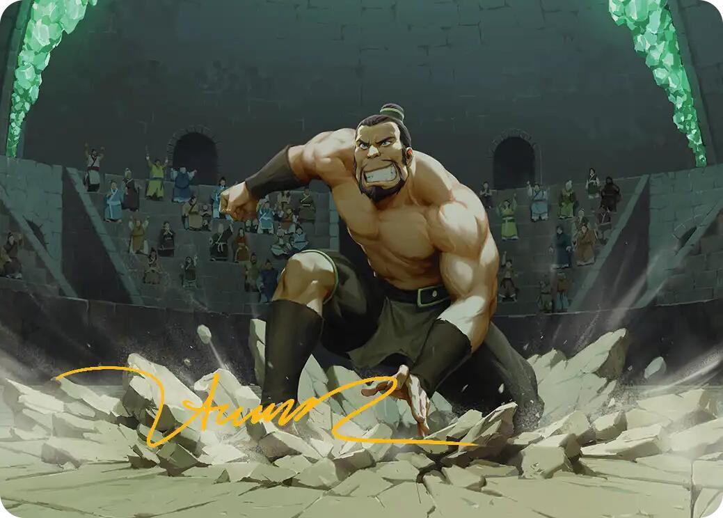 The Boulder, Ready to Rumble Art Card (Gold-Stamped Signature) [Avatar: The Last Airbender Art Series] | Exor Games Truro