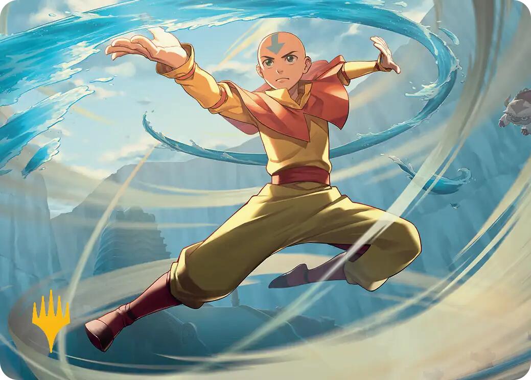 Aang, Swift Savior Art Card (Gold-Stamped Planeswalker Symbol) [Avatar: The Last Airbender Art Series] | Exor Games Truro