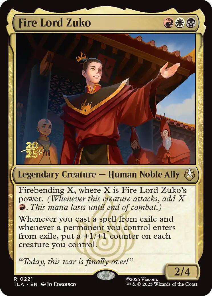 Fire Lord Zuko [Avatar: The Last Airbender Prerelease Cards] | Exor Games Truro