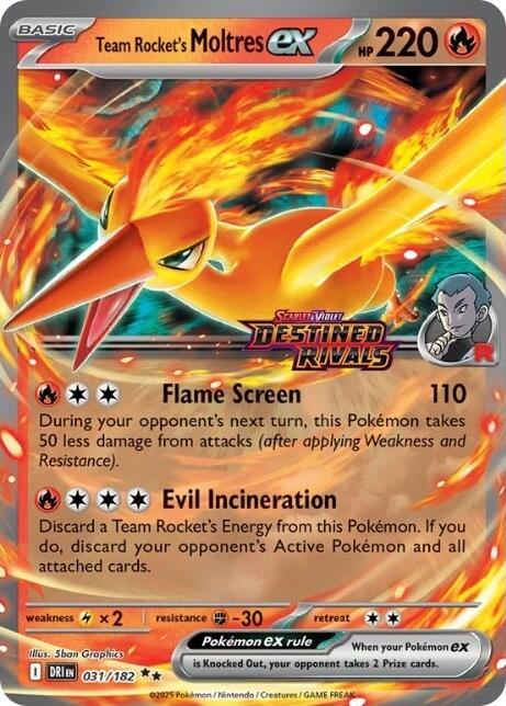 Team Rocket's Moltres ex (031/182) (Destined Rivals Stamp) [Miscellaneous Cards] | Exor Games Truro