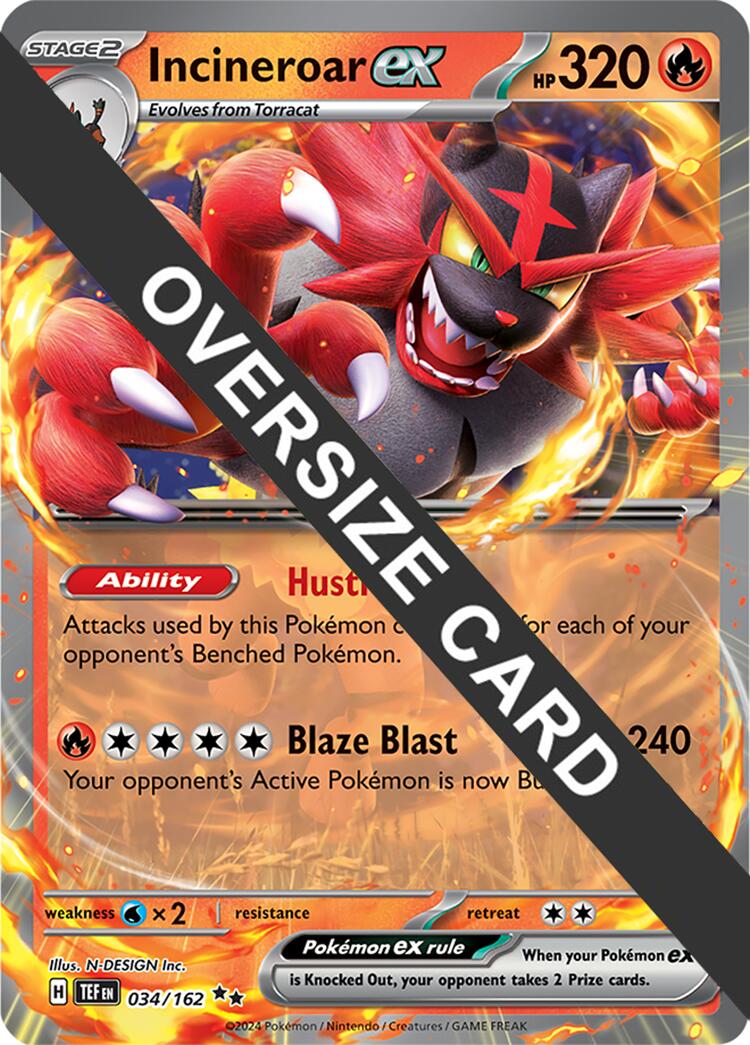 Incineroar ex (034/162) (Jumbo Card) [Scarlet & Violet: Temporal Forces] | Exor Games Truro