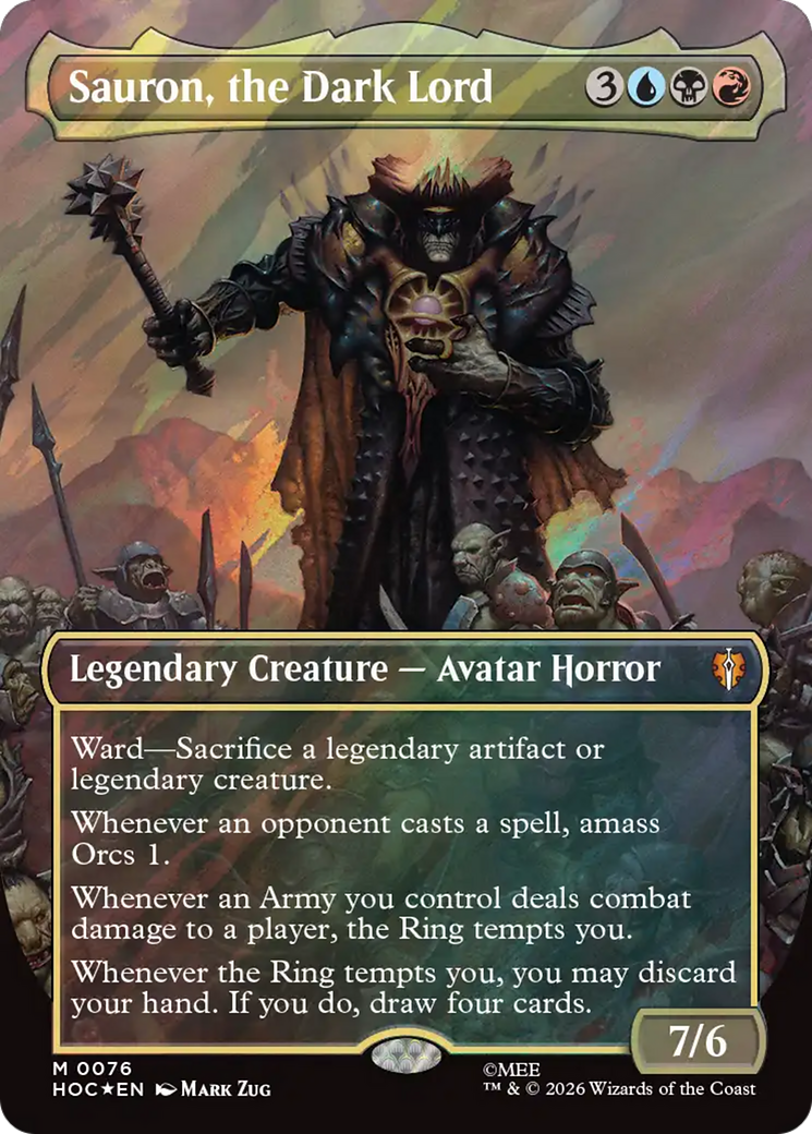 Sauron, the Dark Lord (Borderless) (Surge Foil) [The Hobbit] | Exor Games Truro