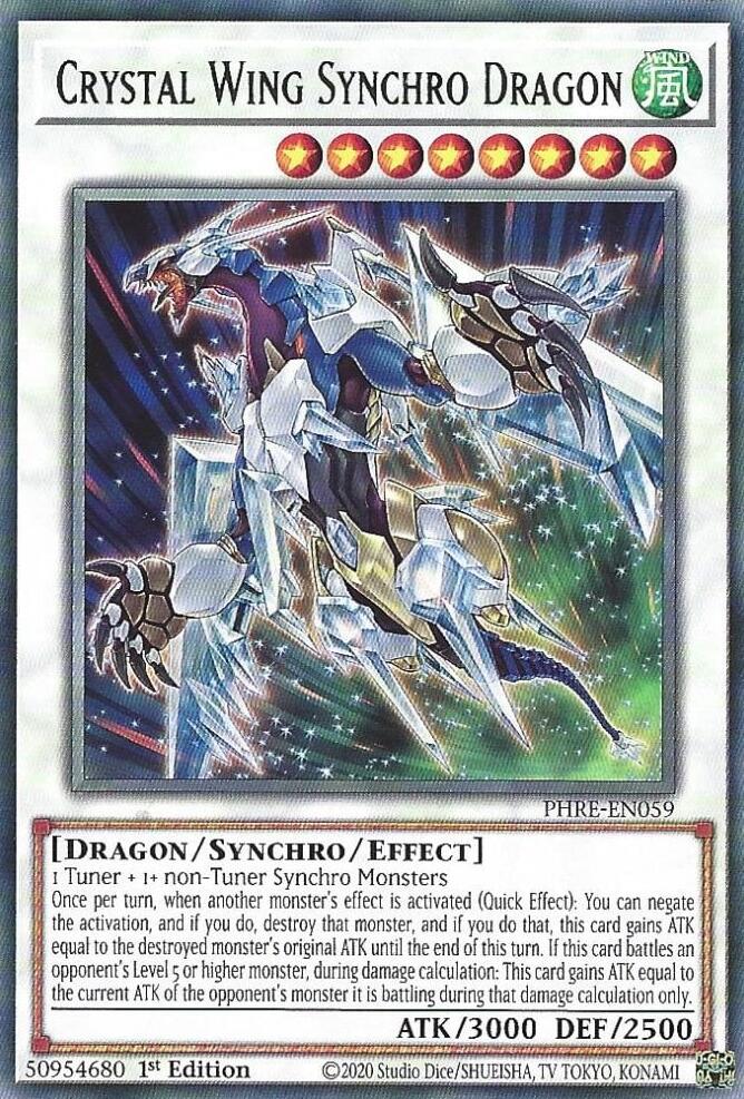 Crystal Wing Synchro Dragon [PHRE-EN059] Rare | Exor Games Truro