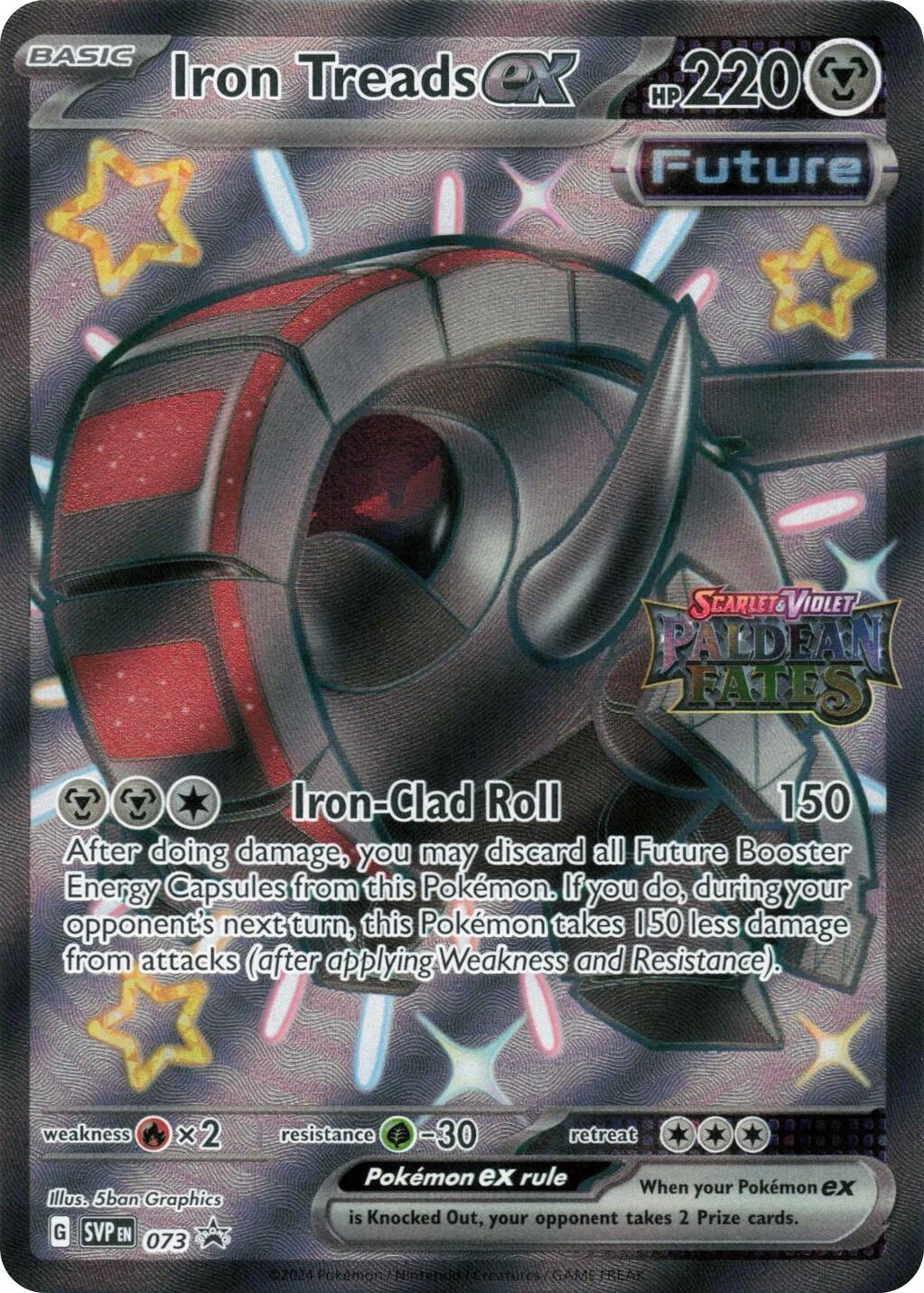 Iron Treads ex (073) (Paldean Fates Stamped) [Scarlet & Violet: Paldean Fates] | Exor Games Truro