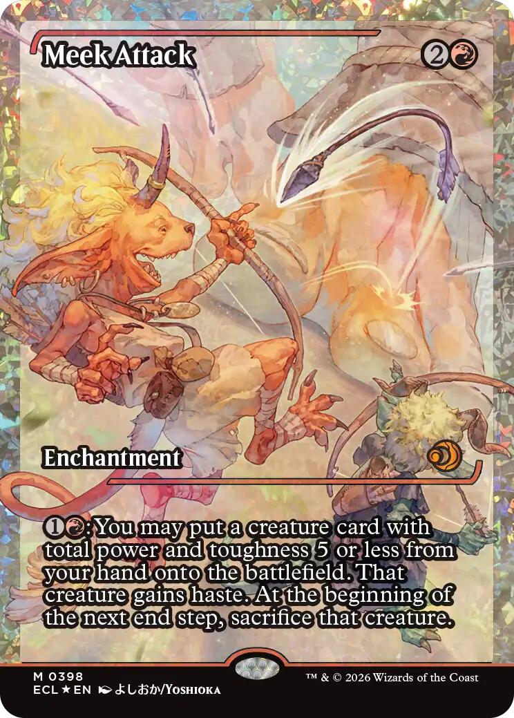 Meek Attack (398) (Showcase) (Fracture Foil) [Lorwyn Eclipsed] | Exor Games Truro