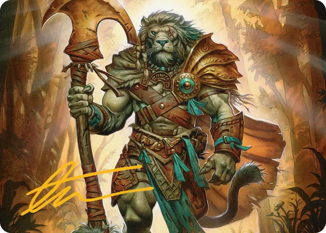 Ajani, Outland Chaperone Art Card (Gold-Stamped Signature) [Lorwyn Eclipsed Art Series] | Exor Games Truro
