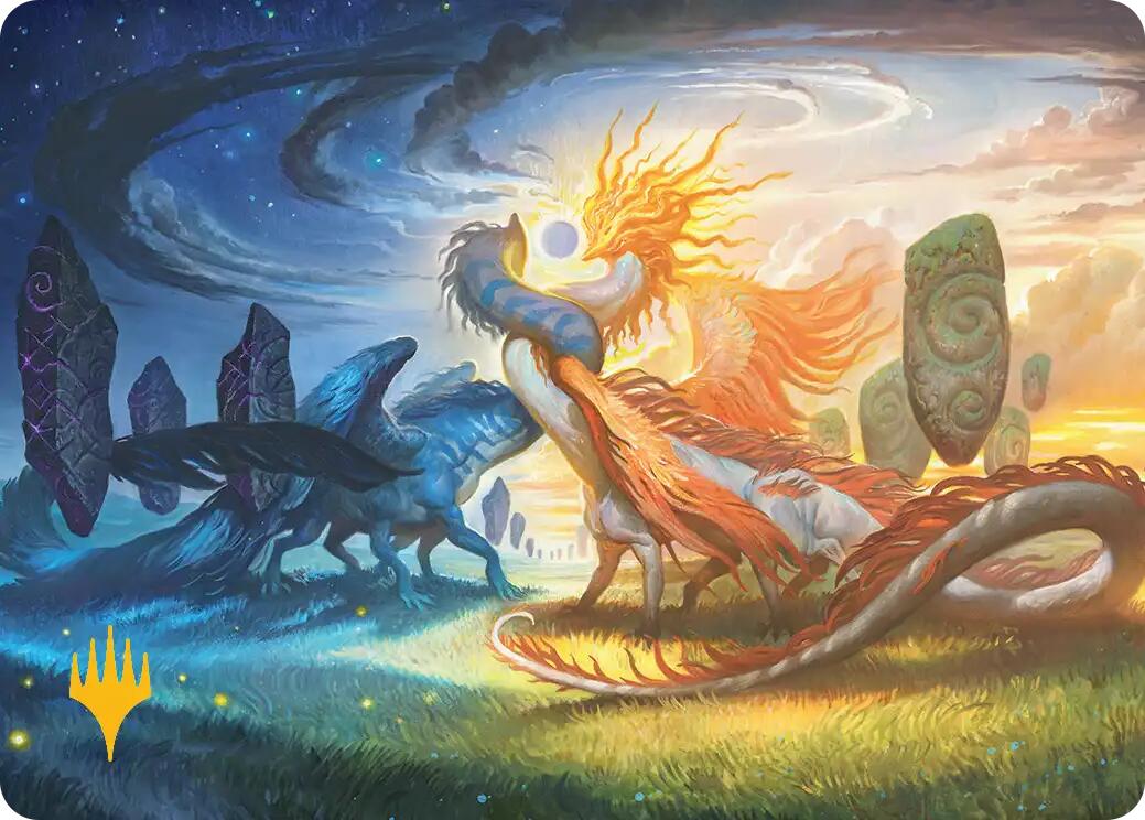Celestial Reunion Art Card (19/54) (Gold-Stamped Planeswalker Symbol) [Lorwyn Eclipsed Art Series] | Exor Games Truro