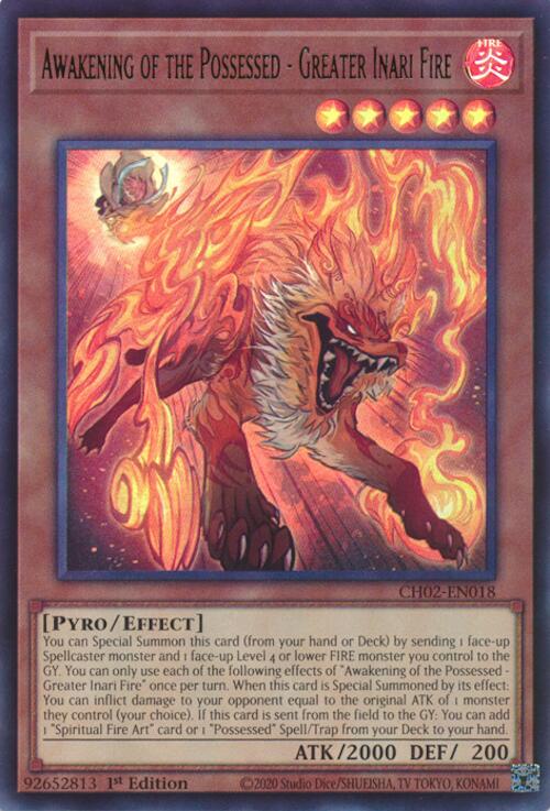 Awakening of the Possessed - Greater Inari Fire [CH02-EN018] Ultra Rare | Exor Games Truro