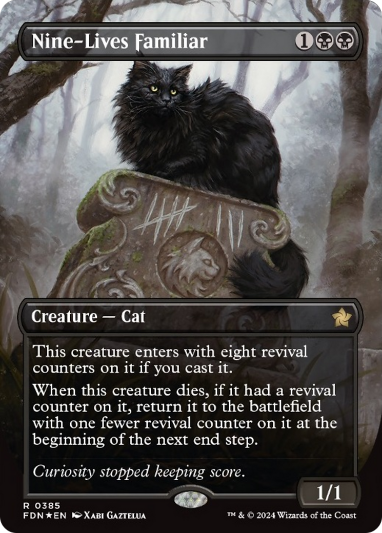 Nine-Lives Familiar (Borderless Mana Foil) [Foundations] | Exor Games Truro