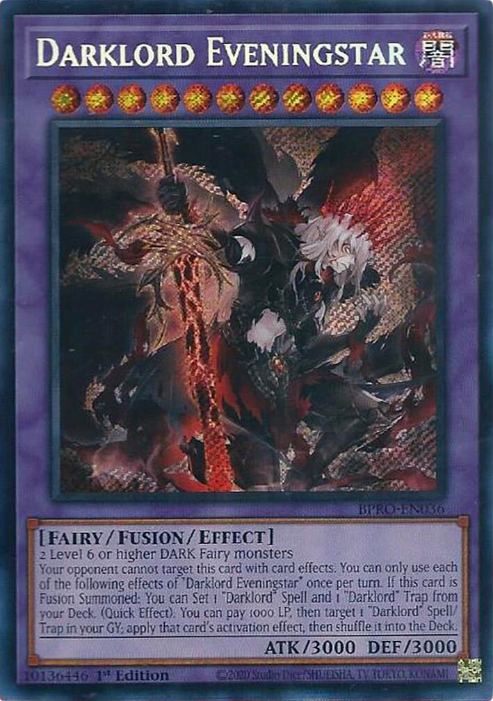 Darklord Eveningstar [BPRO-EN036] Secret Rare | Exor Games Truro