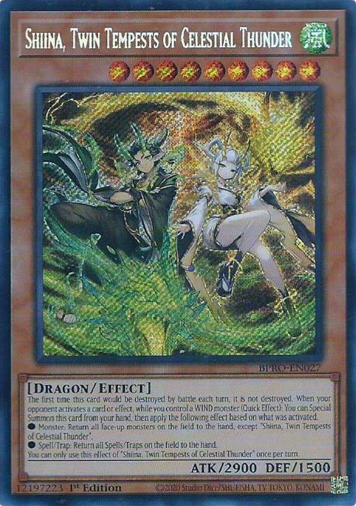 Shiina, Twin Tempests of Celestial Thunder [BPRO-EN027] Secret Rare | Exor Games Truro