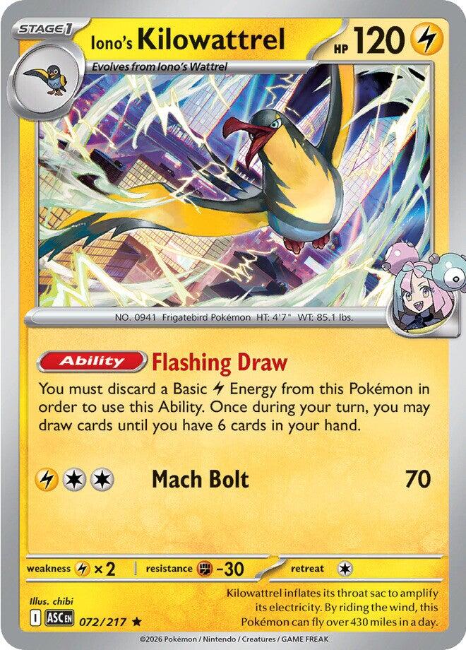 Iono's Kilowattrel (072/217) [Mega Evolution: Ascended Heroes] | Exor Games Truro