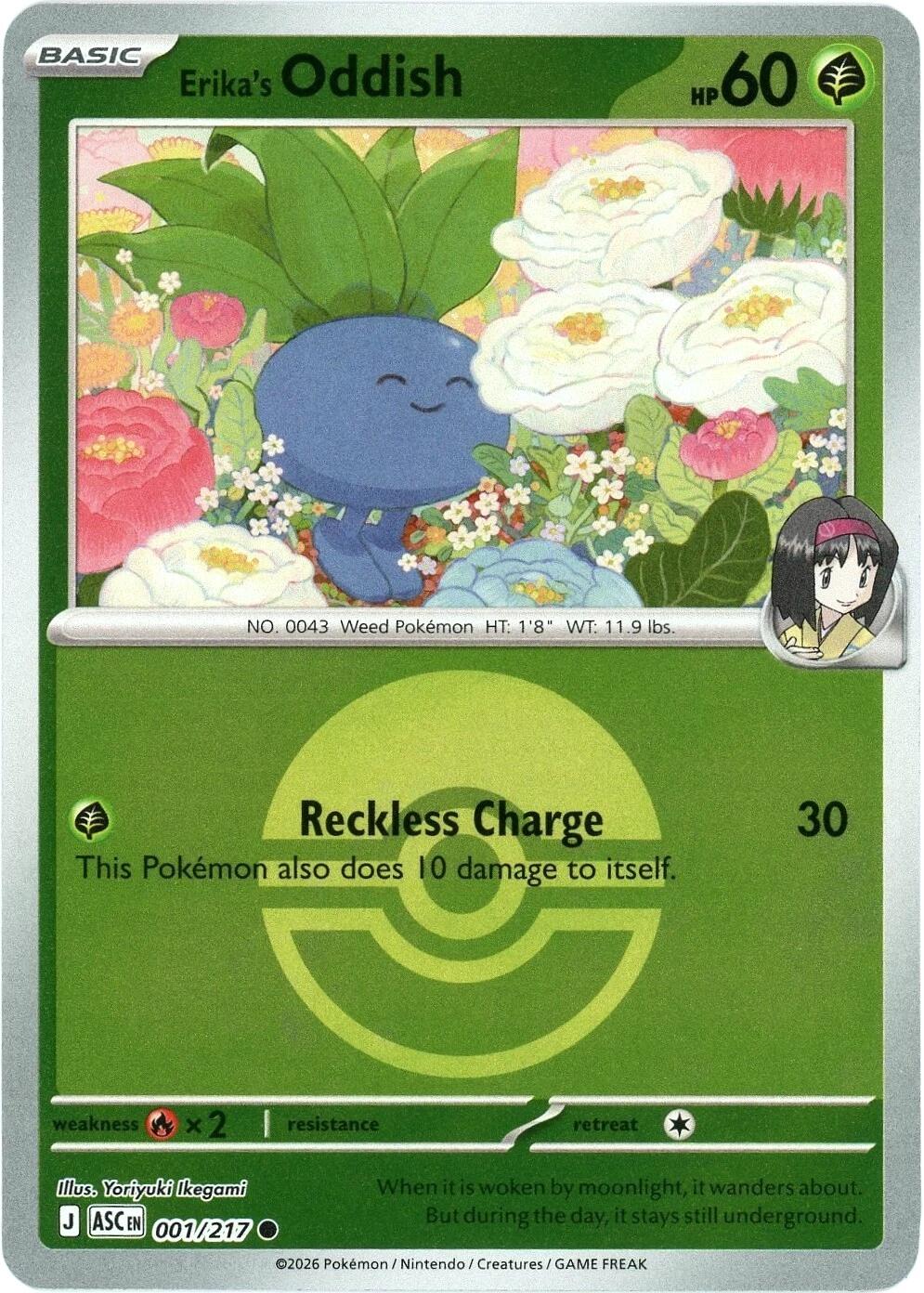 Erika's Oddish (001/217) (Poke Ball) [Mega Evolution: Ascended Heroes] | Exor Games Truro