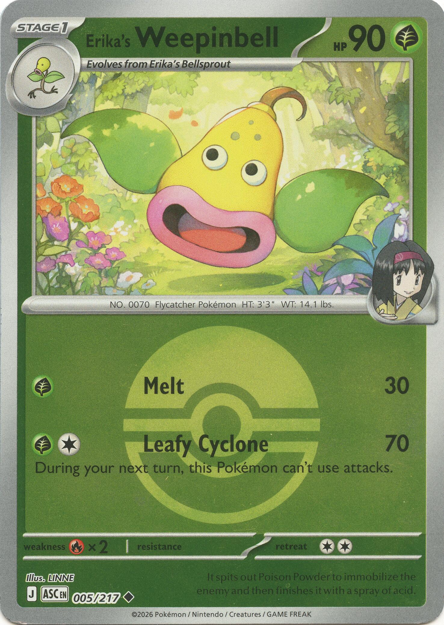 Erika's Weepinbell (005/217) (Poke Ball) [Mega Evolution: Ascended Heroes] | Exor Games Truro