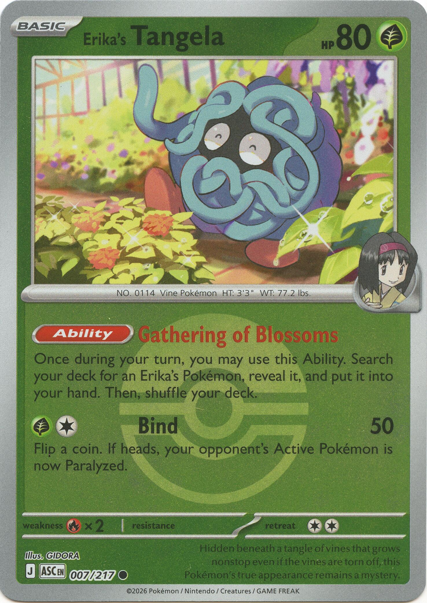 Erika's Tangela (007/217) (Poke Ball) [Mega Evolution: Ascended Heroes] | Exor Games Truro