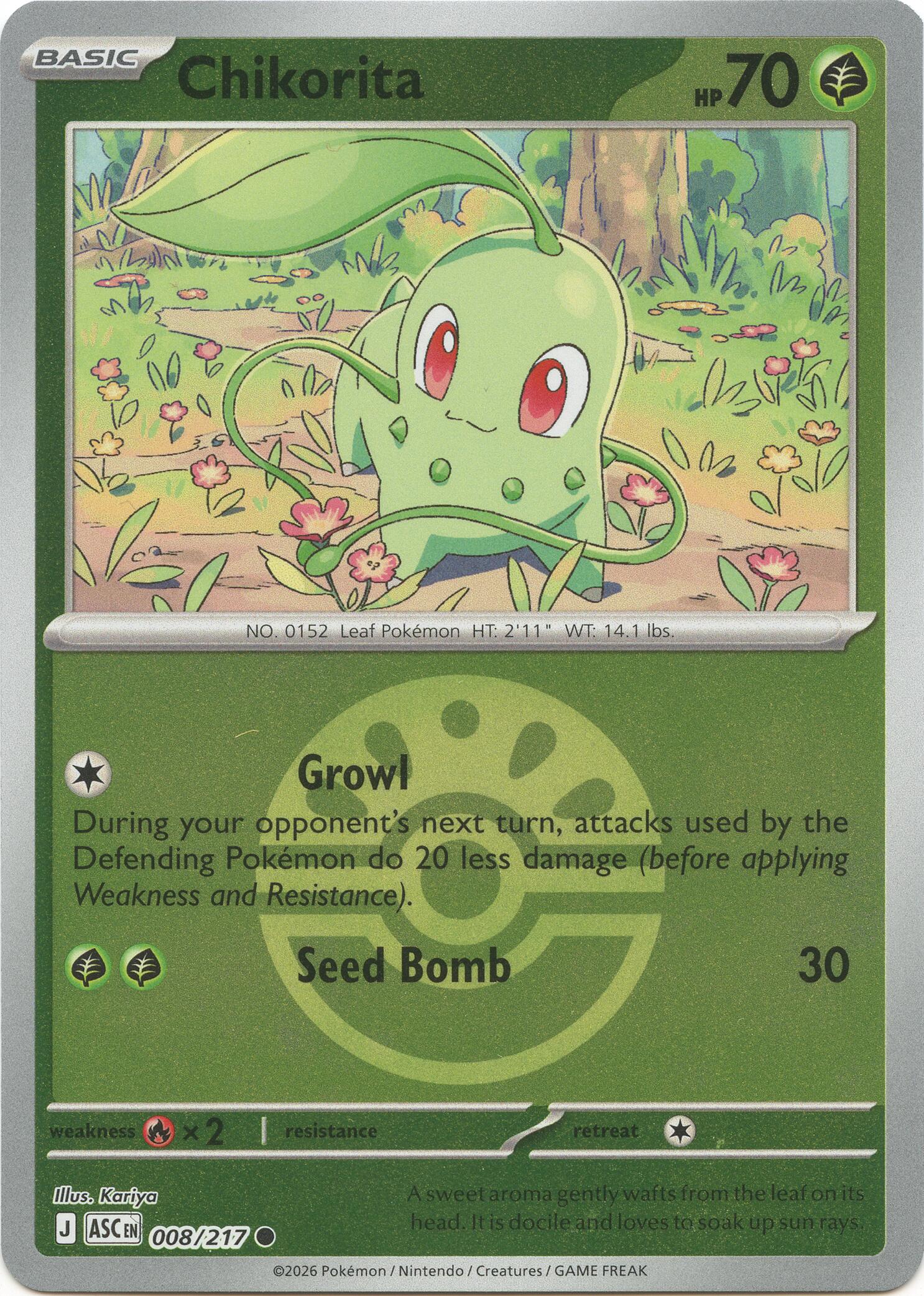 Chikorita (008/217) (Friend Ball) [Mega Evolution: Ascended Heroes] | Exor Games Truro