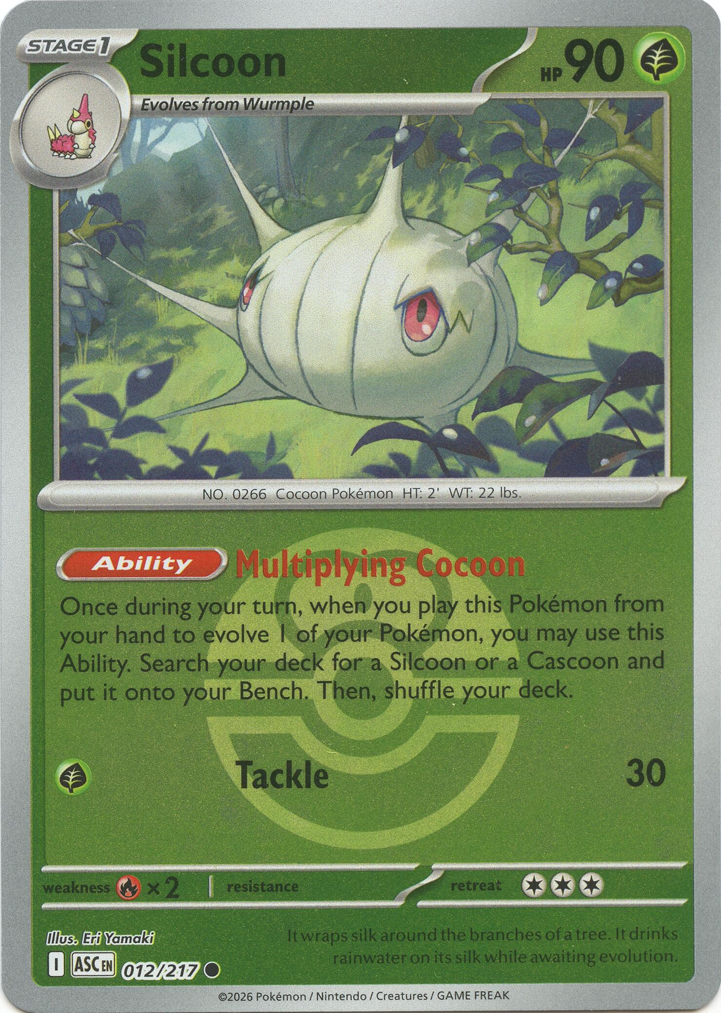 Silcoon (012/217) (Love Ball) [Mega Evolution: Ascended Heroes] | Exor Games Truro
