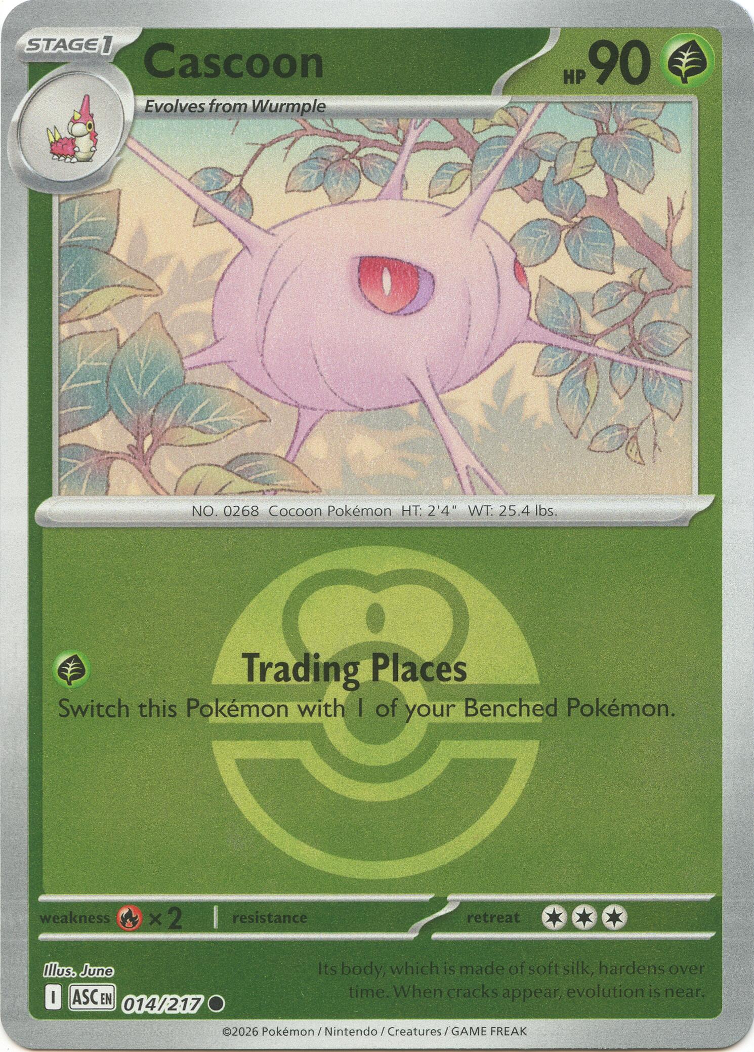 Cascoon (014/217) (Love Ball) [Mega Evolution: Ascended Heroes] | Exor Games Truro
