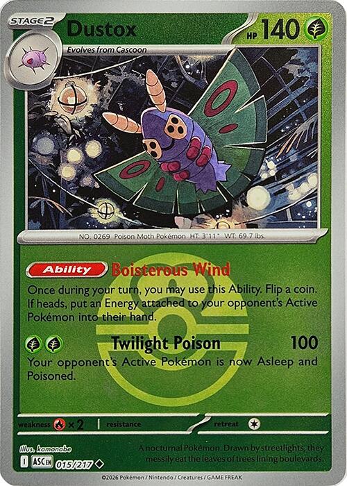 Dustox (015/217) (Love Ball) [Mega Evolution: Ascended Heroes] | Exor Games Truro