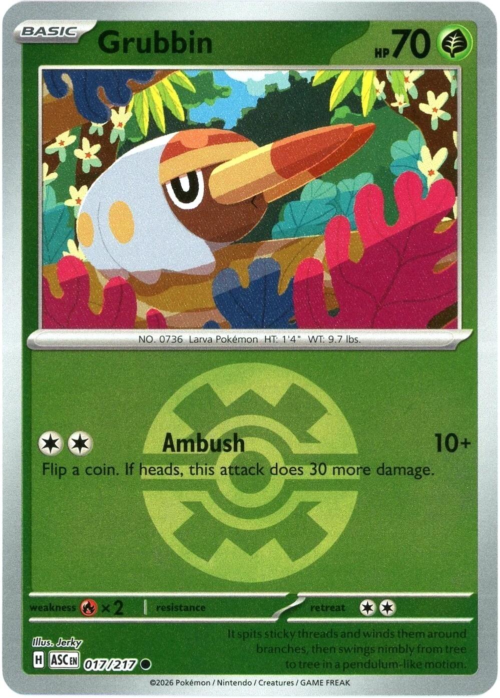 Grubbin (017/217) (Quick Ball) [Mega Evolution: Ascended Heroes] | Exor Games Truro