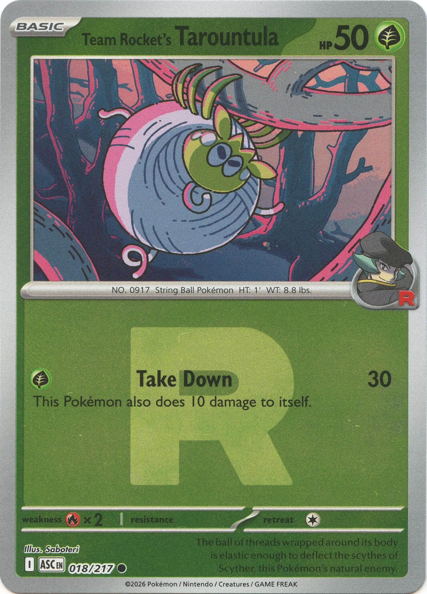 Team Rocket's Tarountula (018/217) (Team Rocket) [Mega Evolution: Ascended Heroes] | Exor Games Truro
