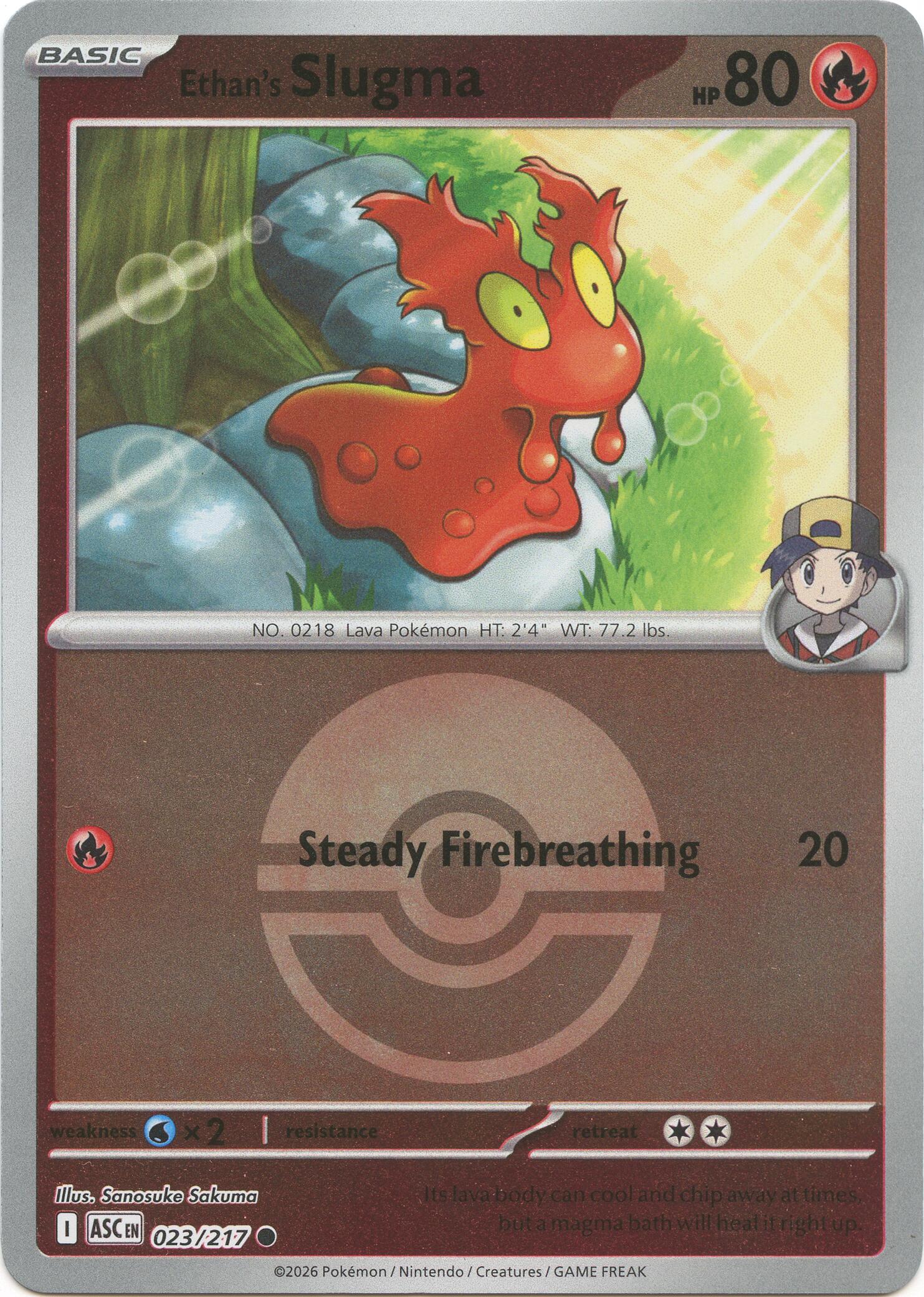 Ethan's Slugma (023/217) (Poke Ball) [Mega Evolution: Ascended Heroes] | Exor Games Truro
