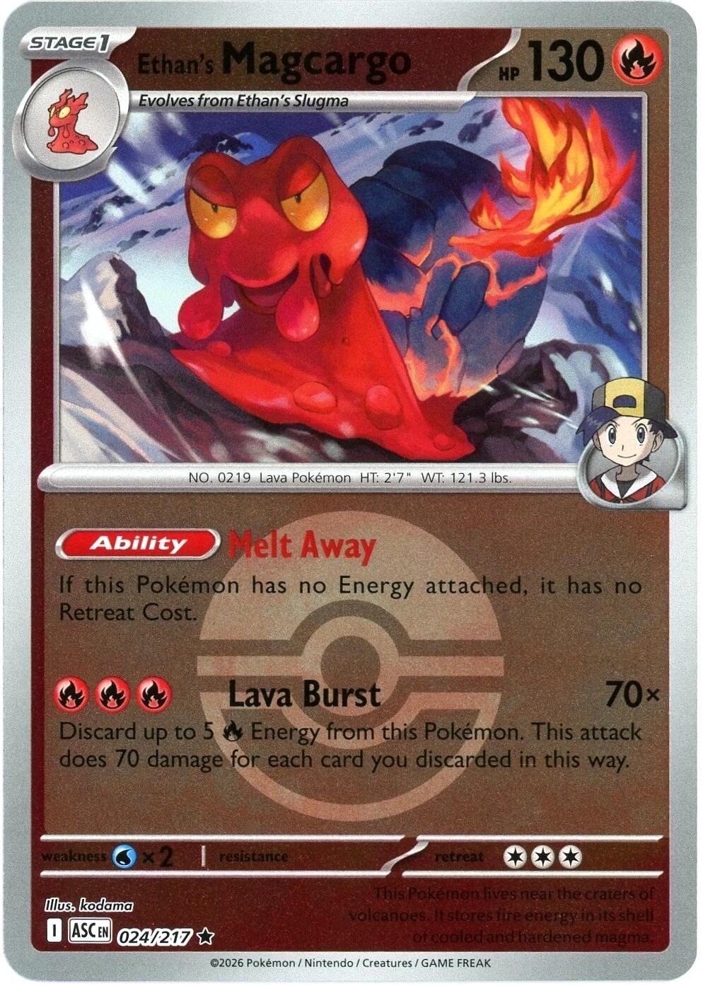 Ethan's Magcargo (024/217) (Poke Ball) [Mega Evolution: Ascended Heroes] | Exor Games Truro