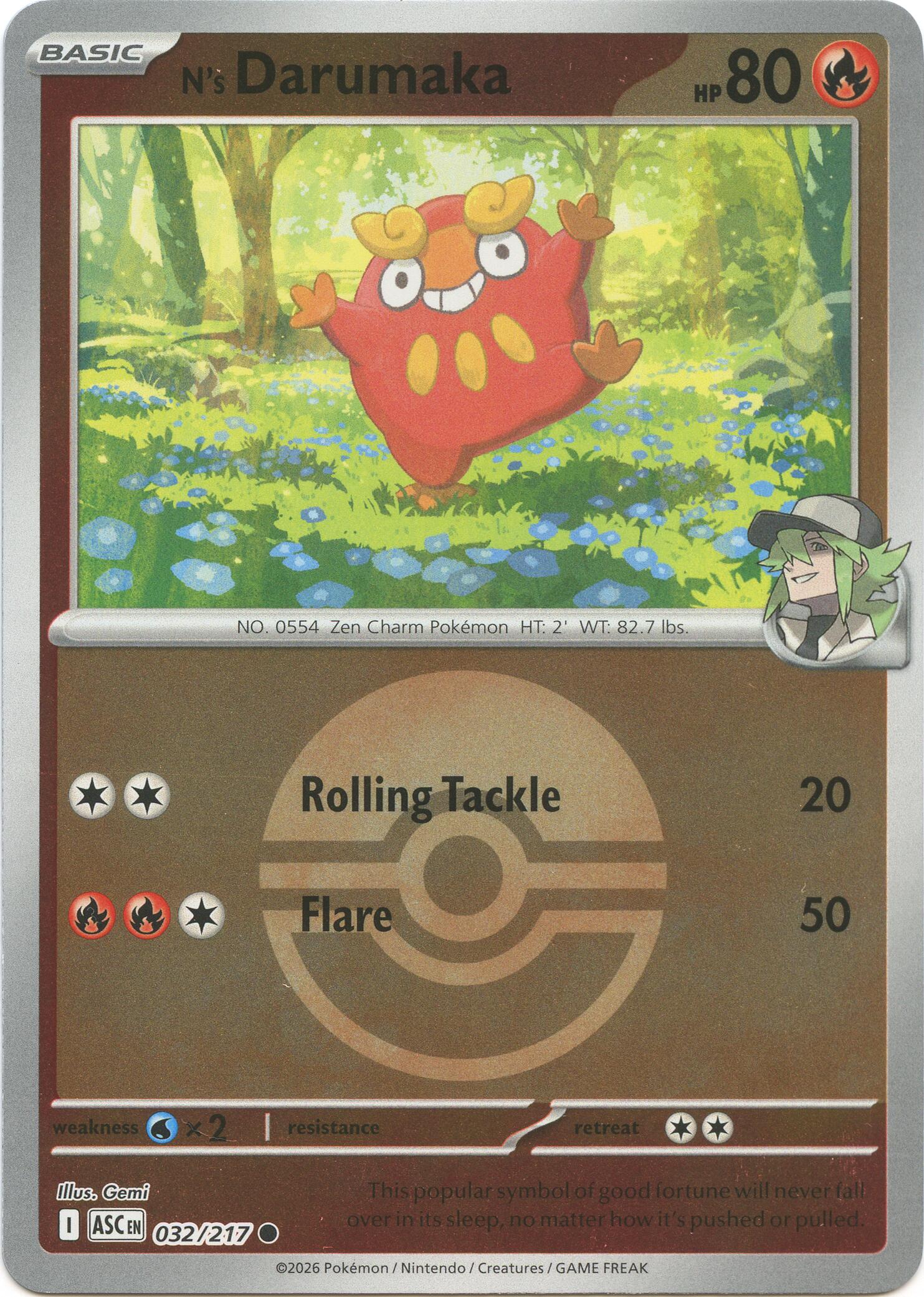 N's Darumaka (032/217) (Poke Ball) [Mega Evolution: Ascended Heroes] | Exor Games Truro