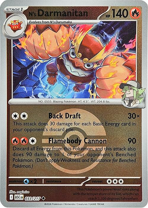 N's Darmanitan (033/217) (Poke Ball) [Mega Evolution: Ascended Heroes] | Exor Games Truro
