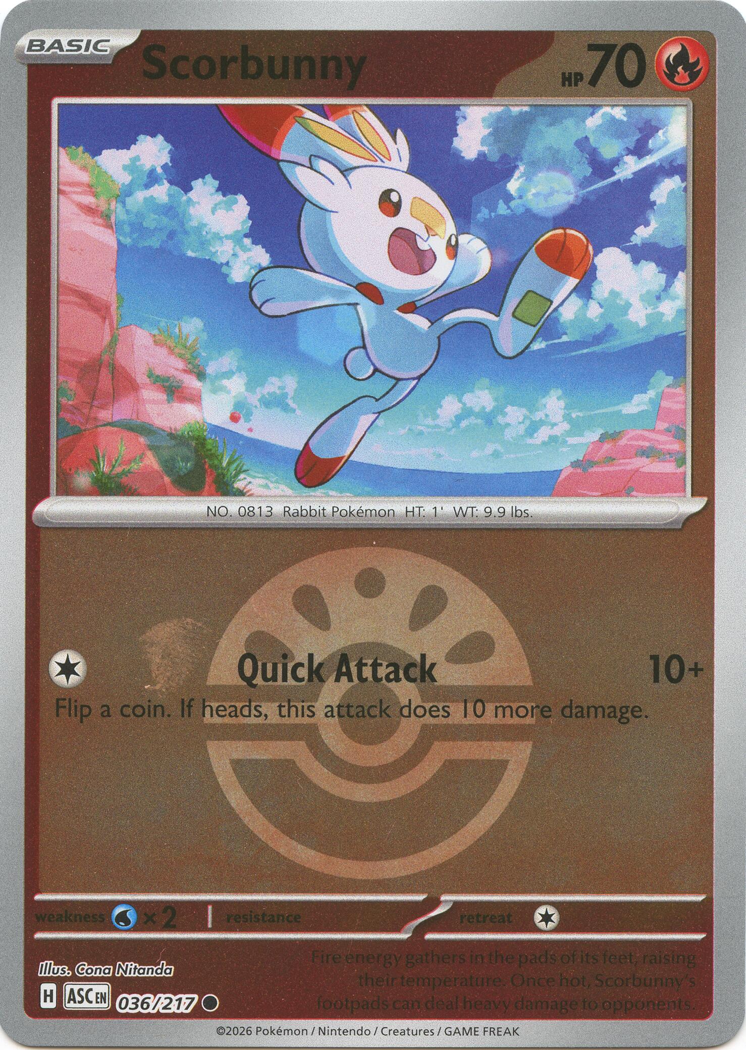 Scorbunny (036/217) (Friend Ball) [Mega Evolution: Ascended Heroes] | Exor Games Truro