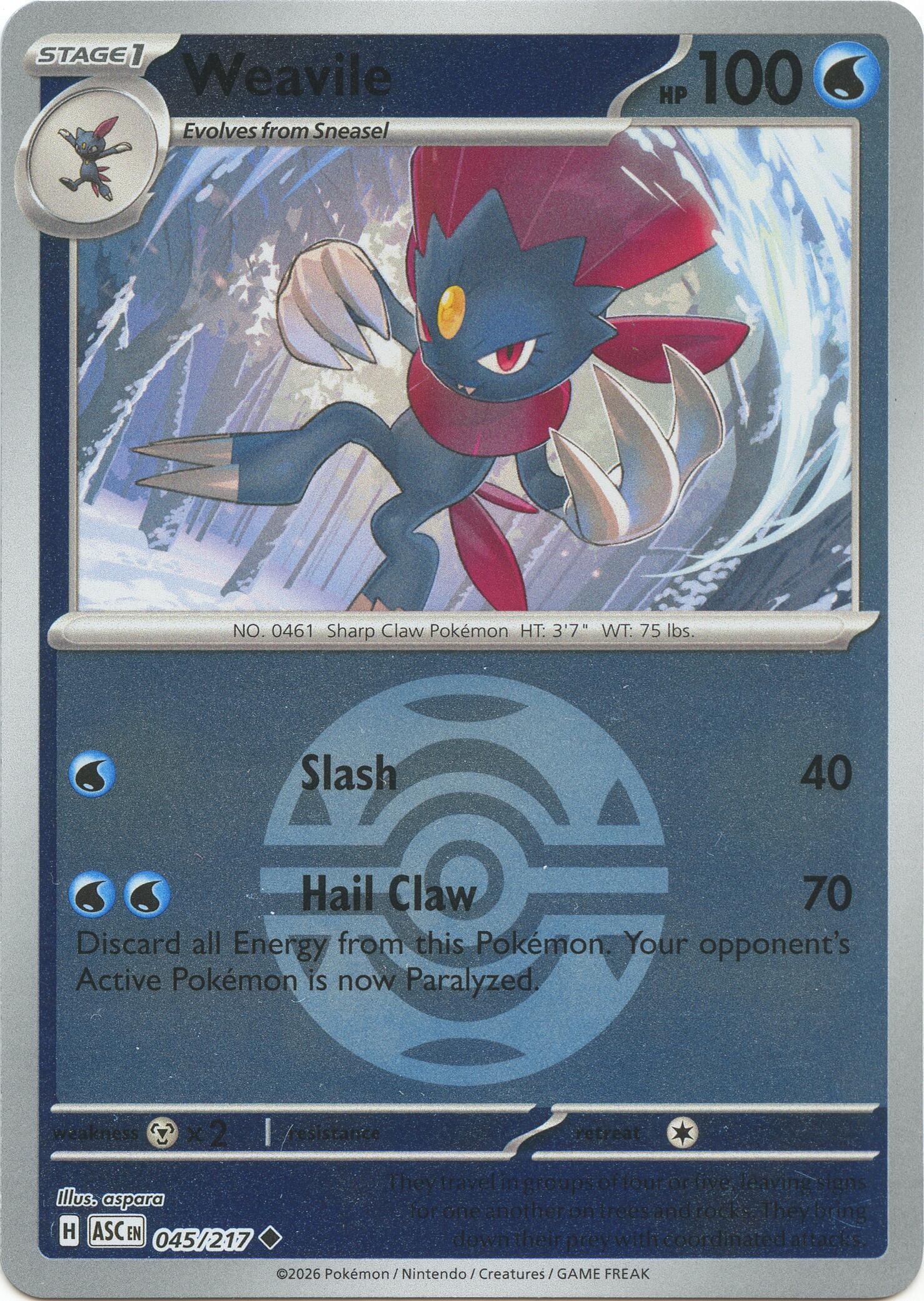Weavile (045/217) (Dusk Ball) [Mega Evolution: Ascended Heroes] | Exor Games Truro