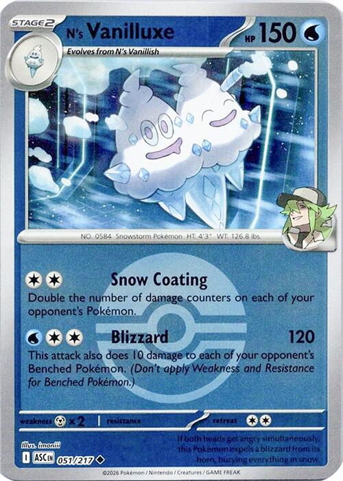 N's Vanilluxe (051/217) (Poke Ball) [Mega Evolution: Ascended Heroes] | Exor Games Truro