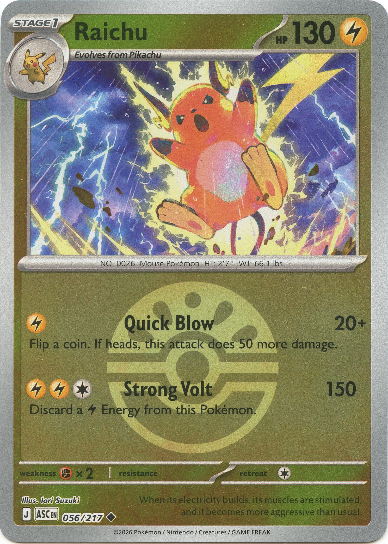 Raichu (056/217) (Friend Ball) [Mega Evolution: Ascended Heroes] | Exor Games Truro