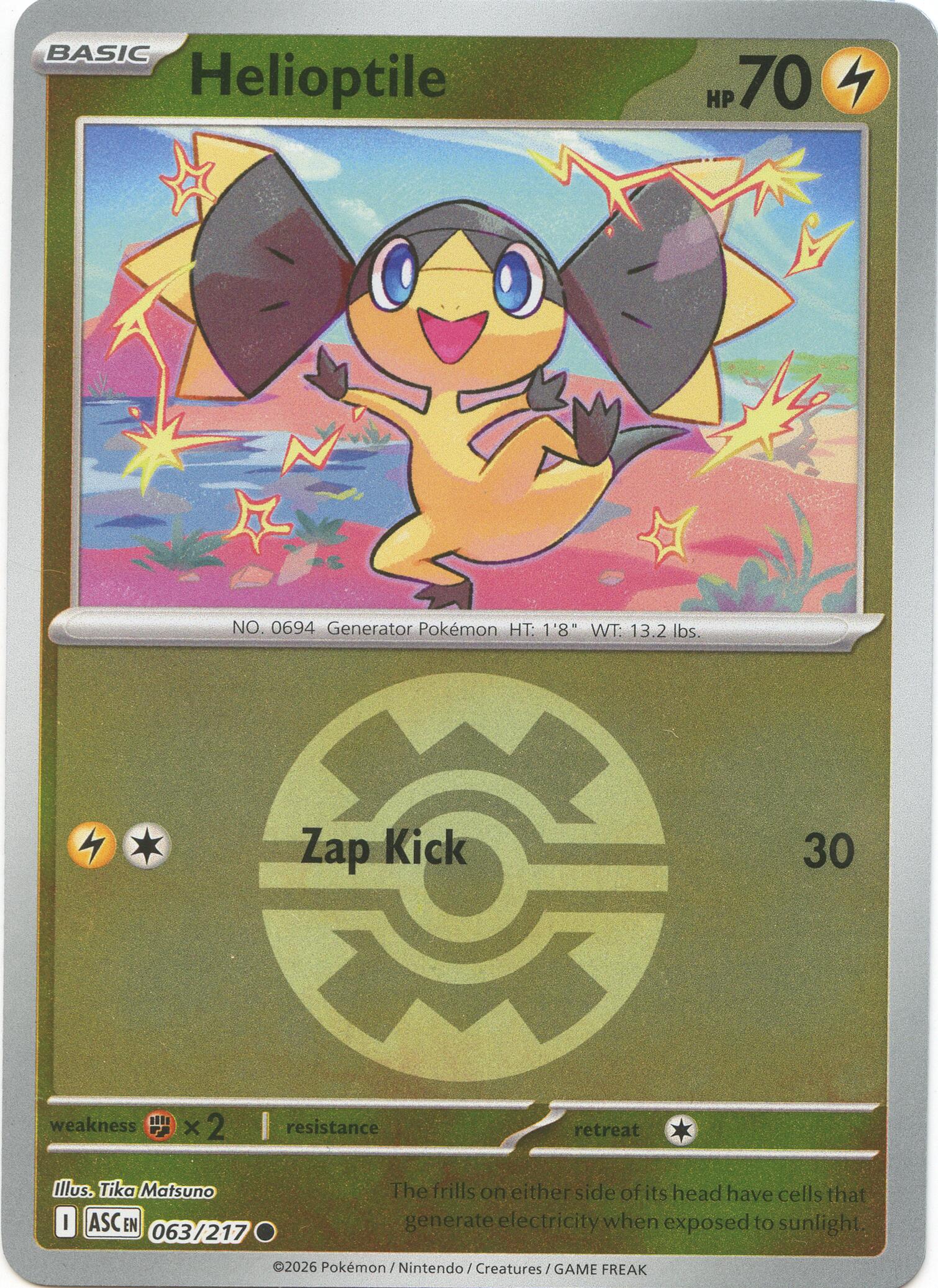 Helioptile (063/217) (Quick Ball) [Mega Evolution: Ascended Heroes] | Exor Games Truro