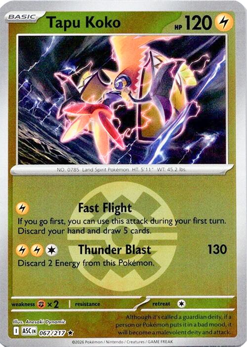 Tapu Koko (067/217) (Quick Ball) [Mega Evolution: Ascended Heroes] | Exor Games Truro