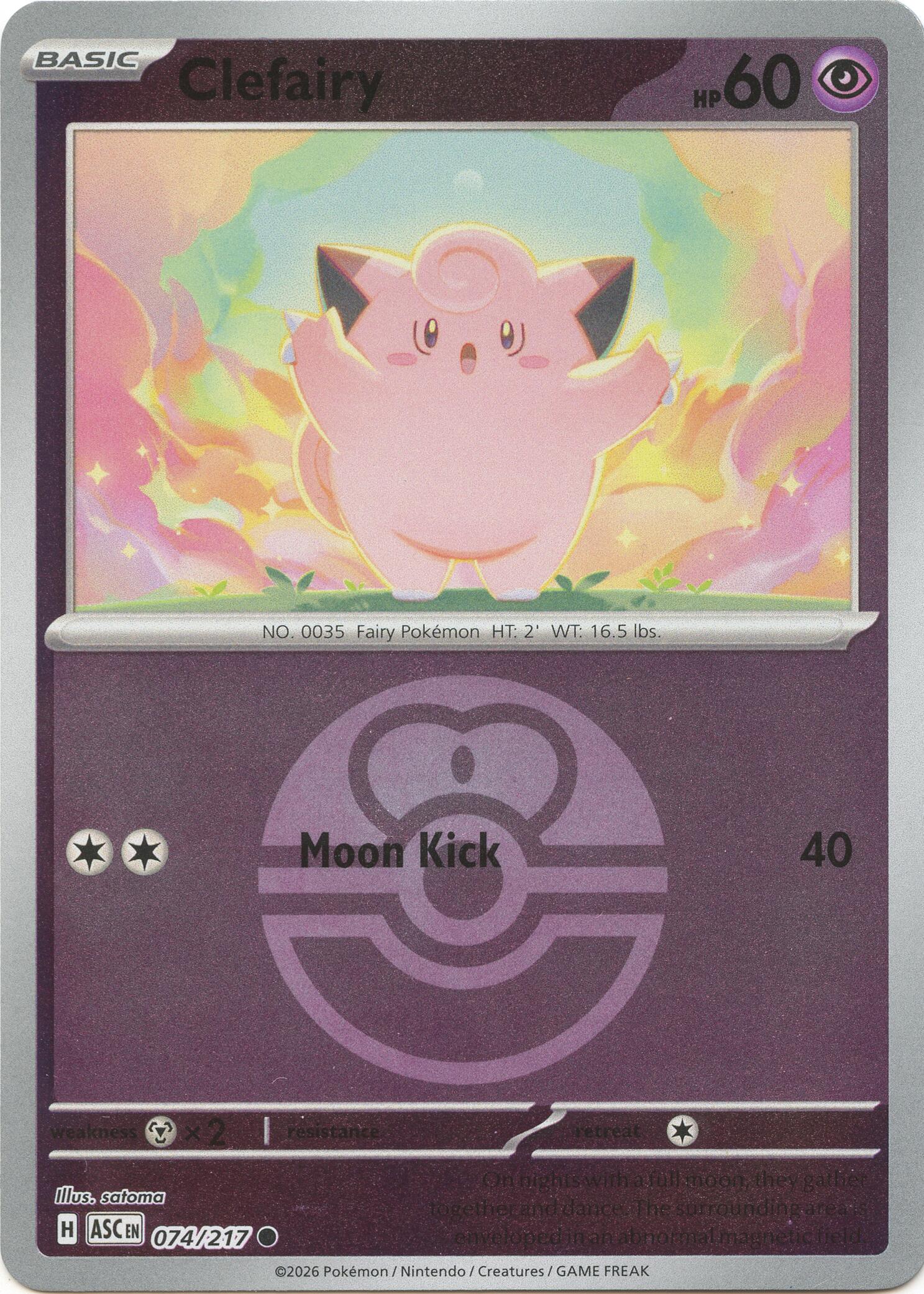 Clefairy (074/217) (Love Ball) [Mega Evolution: Ascended Heroes] | Exor Games Truro