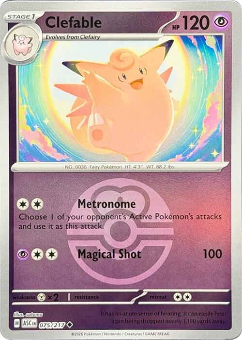 Clefable (075/217) (Love Ball) [Mega Evolution: Ascended Heroes] | Exor Games Truro