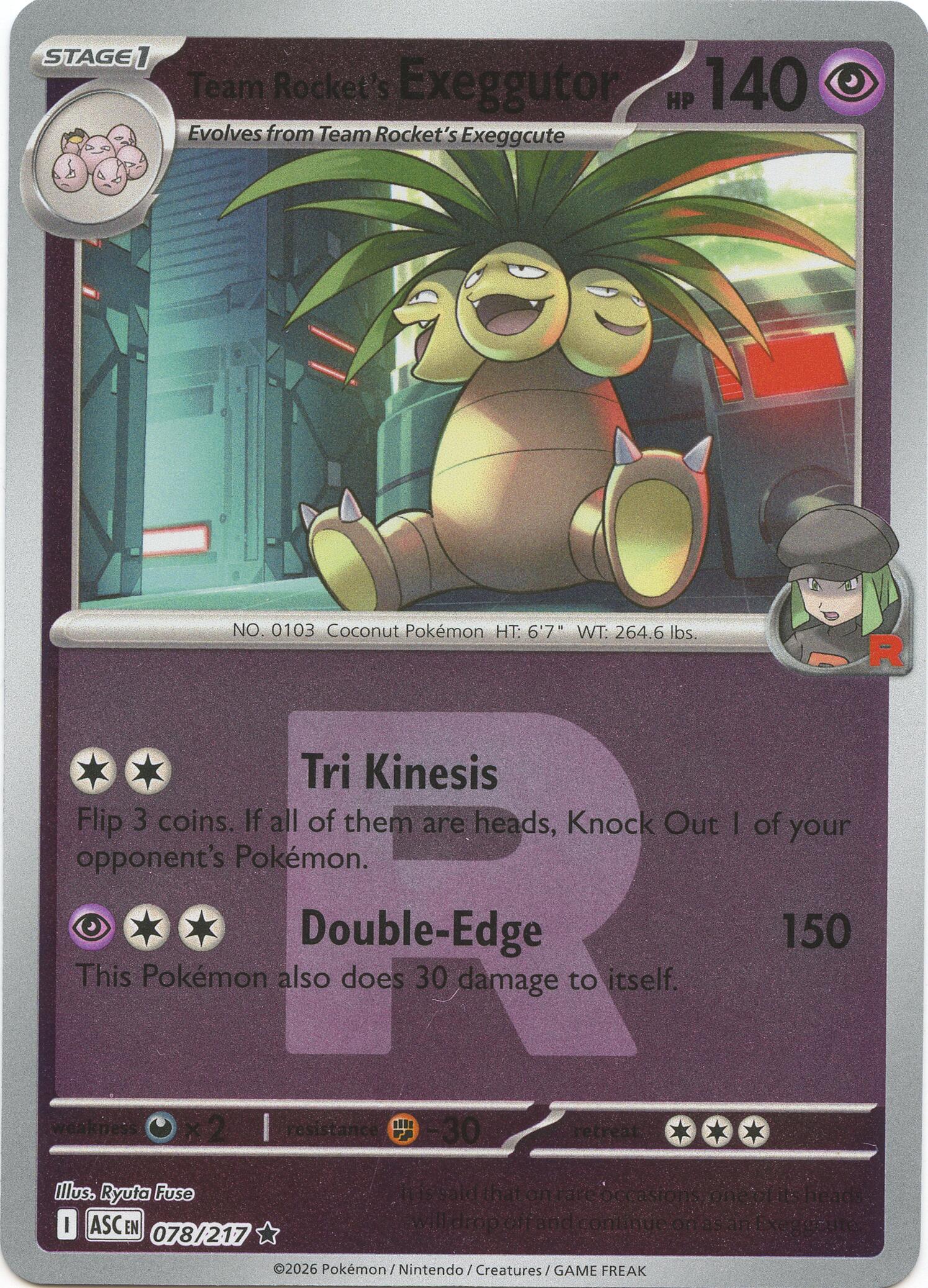 Team Rocket's Exeggutor (078/217) (Team Rocket) [Mega Evolution: Ascended Heroes] | Exor Games Truro