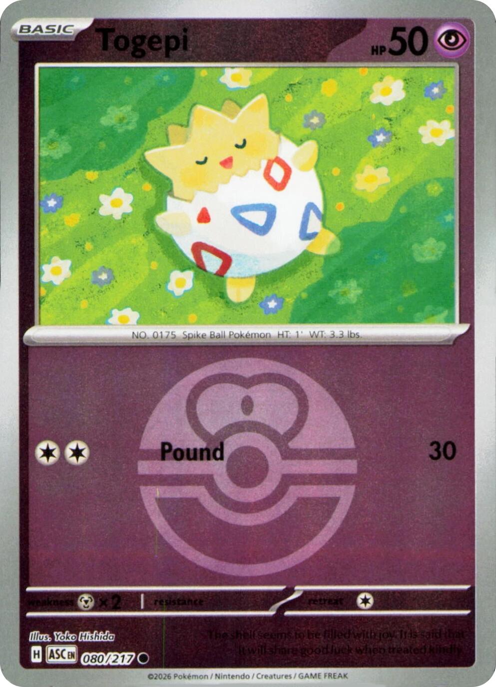Togepi (080/217) (Love Ball) [Mega Evolution: Ascended Heroes] | Exor Games Truro