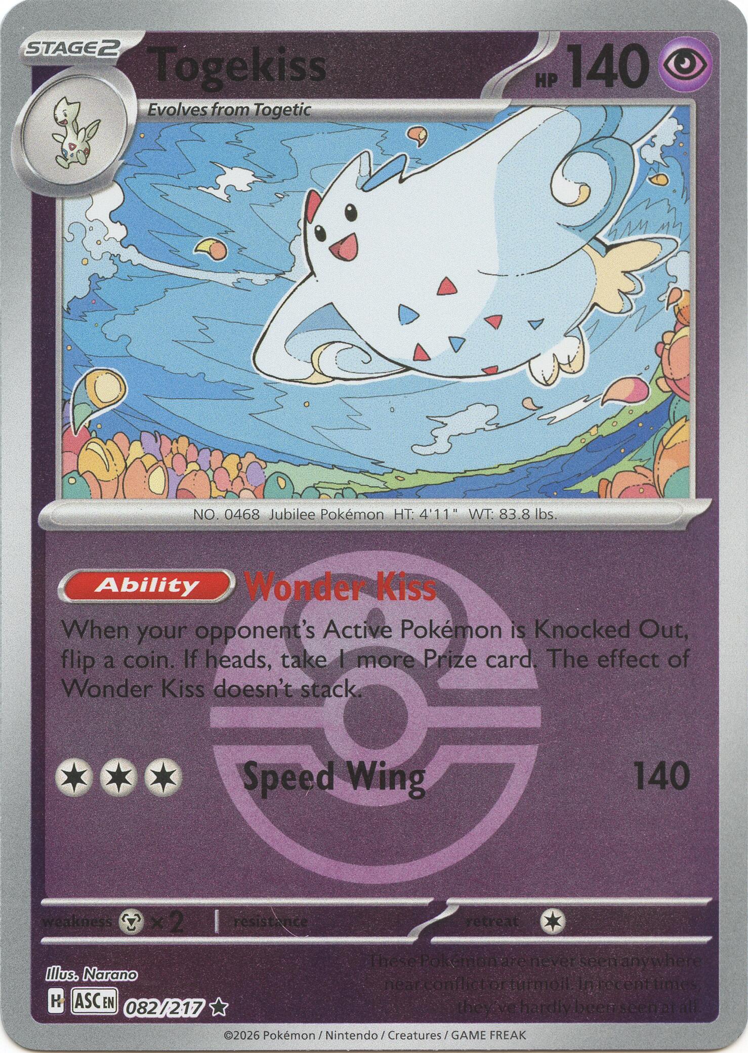 Togekiss (082/217) (Love Ball) [Mega Evolution: Ascended Heroes] | Exor Games Truro