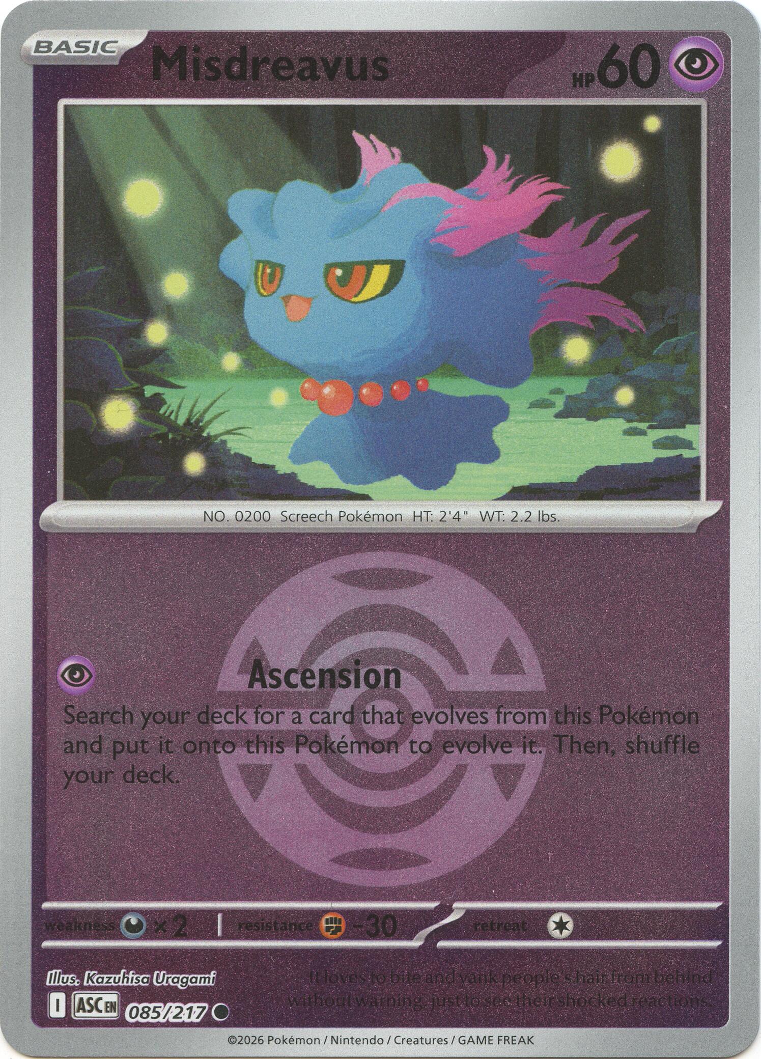 Misdreavus (085/217) (Dusk Ball) [Mega Evolution: Ascended Heroes] | Exor Games Truro