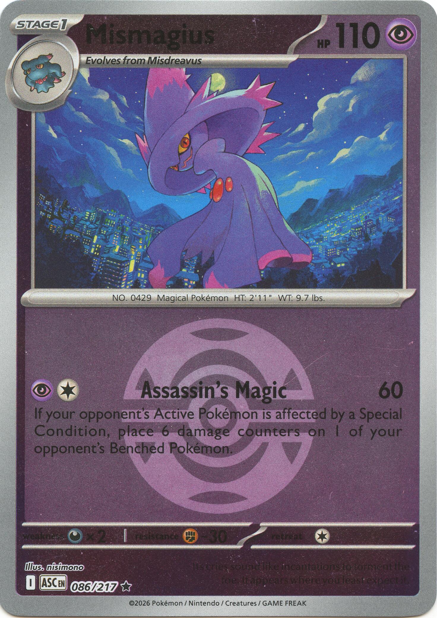 Mismagius (086/217) (Dusk Ball) [Mega Evolution: Ascended Heroes] | Exor Games Truro