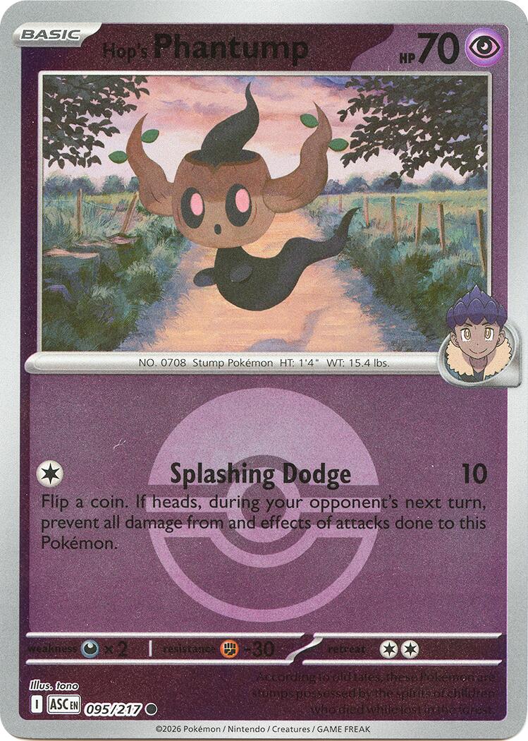 Hop's Phantump (095/217) (Poke Ball) [Mega Evolution: Ascended Heroes] | Exor Games Truro