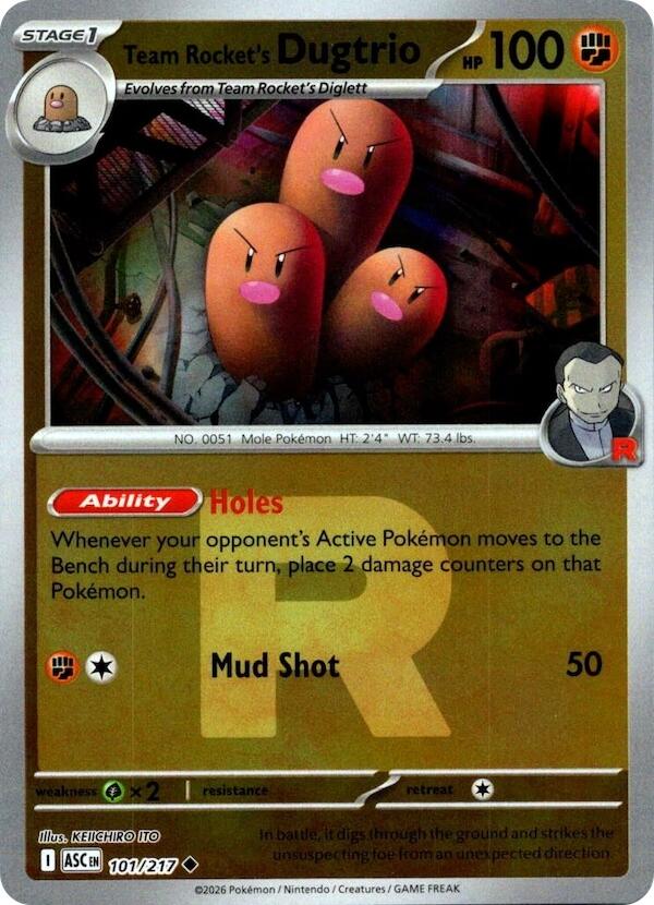 Team Rocket's Dugtrio (101/217) (Team Rocket) [Mega Evolution: Ascended Heroes] | Exor Games Truro